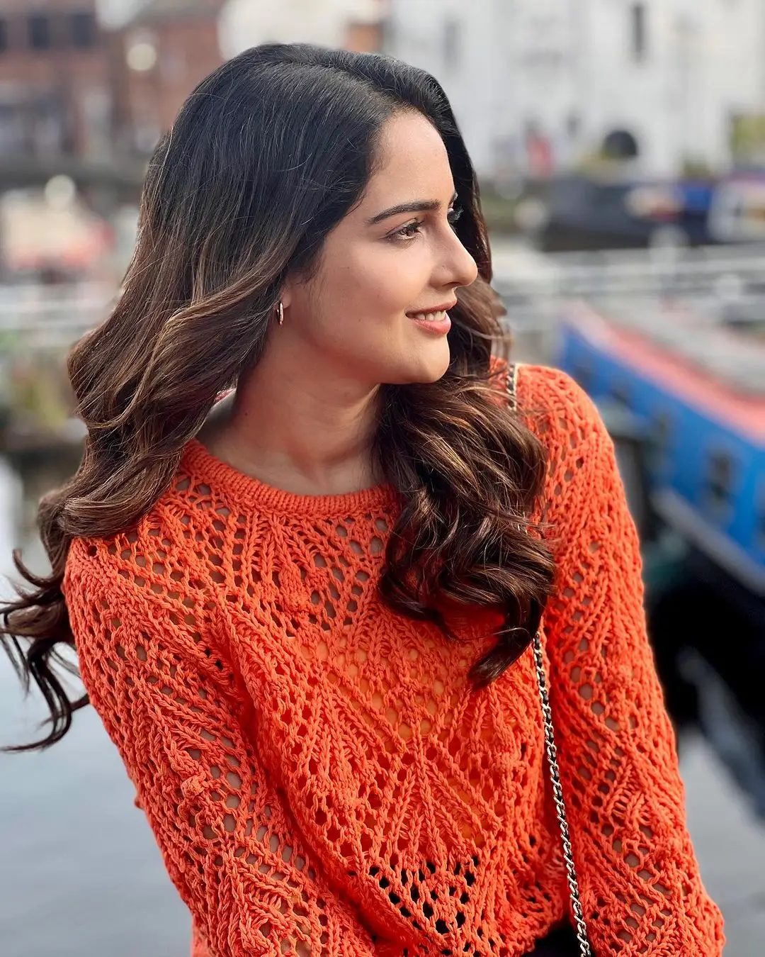 Malvi Malhotra Photoshoot In Orange Gown